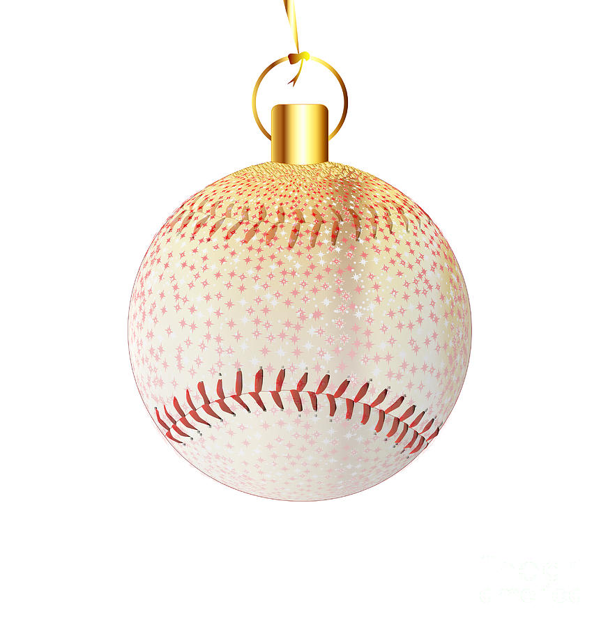 Christmas Decoration Baseball Digital Art by Bigalbaloo Stock