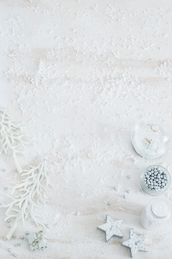 Christmas Decorations On A White Background Photograph by Maricruz Avalos Flores