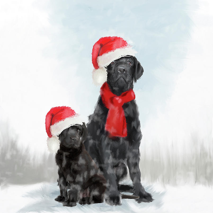 Christmas Dogs Painting by Clare Davis London - Fine Art America