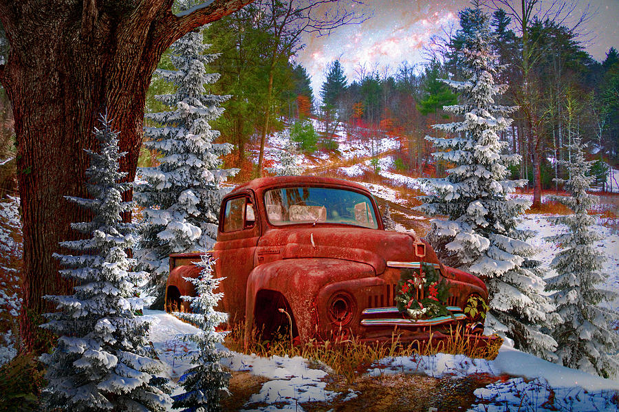 Christmas Eve on a Country Road in HDR  Photograph by Debra and Dave Vanderlaan