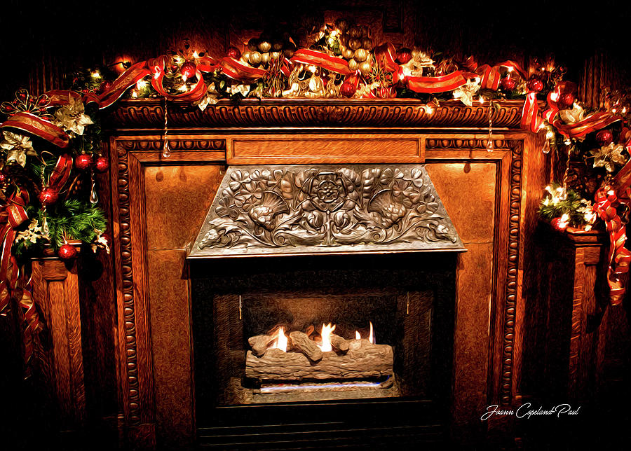 Christmas Fireplace Photograph by Joann Copeland-Paul
