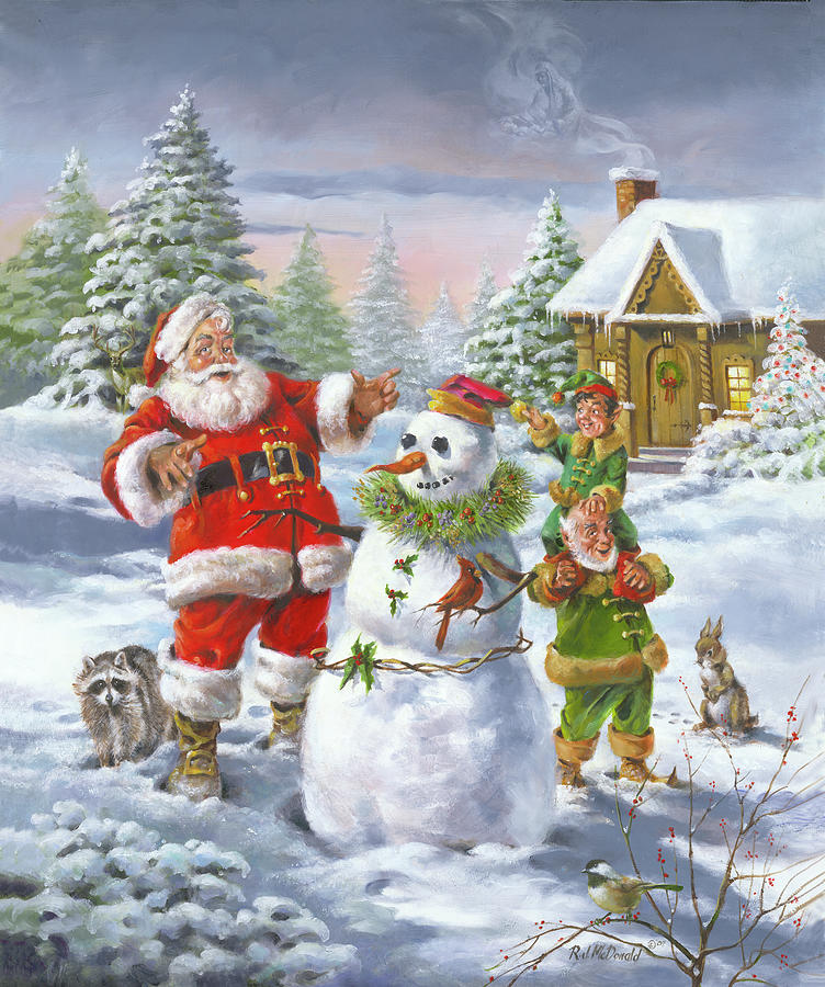 Christmas Painting - Christmas Friends by R.j. Mcdonald