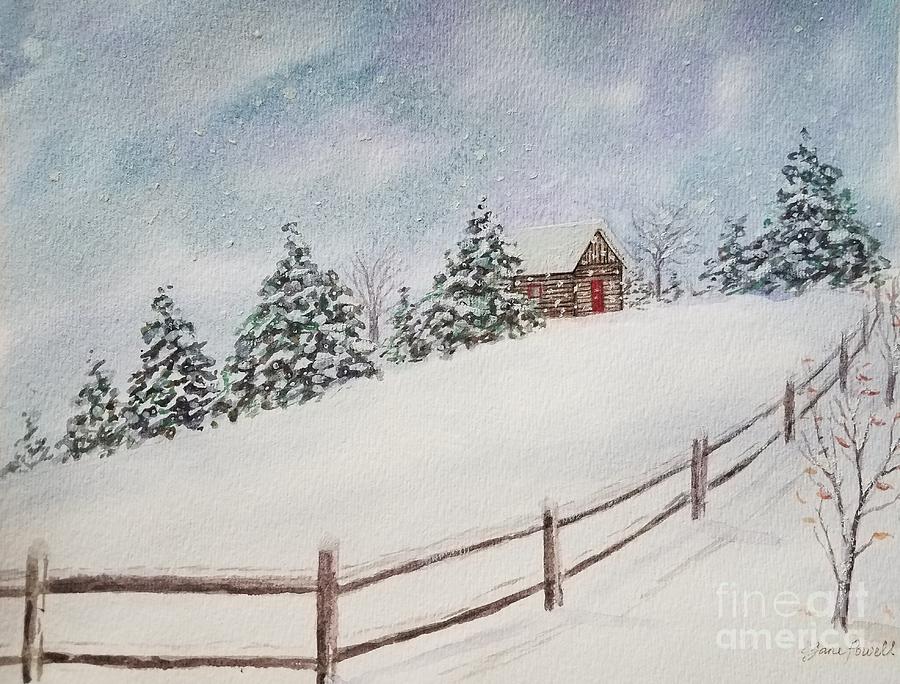 Christmas Theme Painting - Dancing snow 2 by Jane Powell
