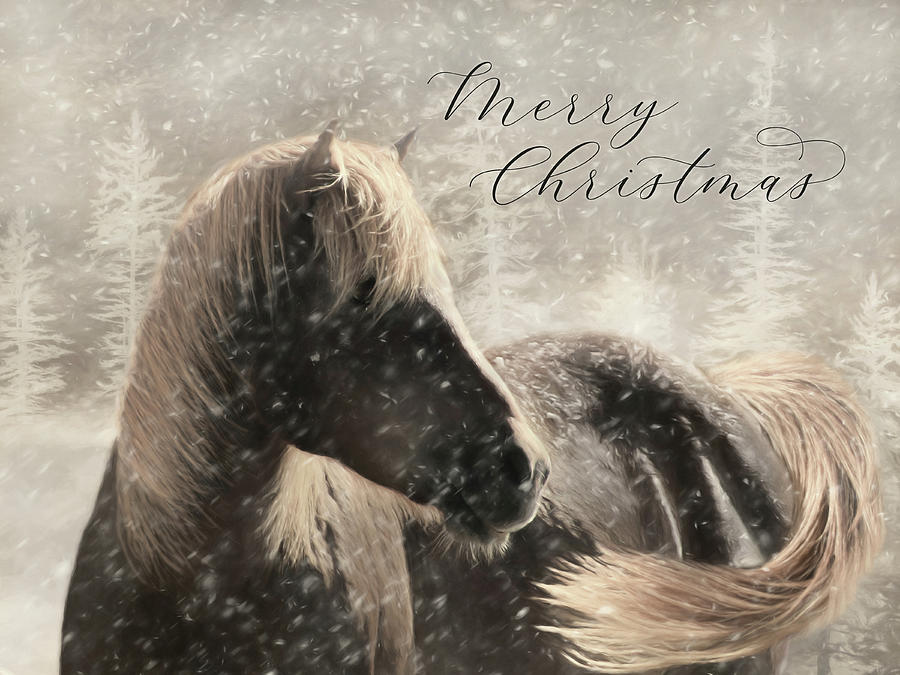 Christmas Mixed Media - Christmas Horse by Lori Deiter