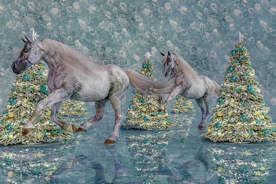 Christmas Horses Digital Art