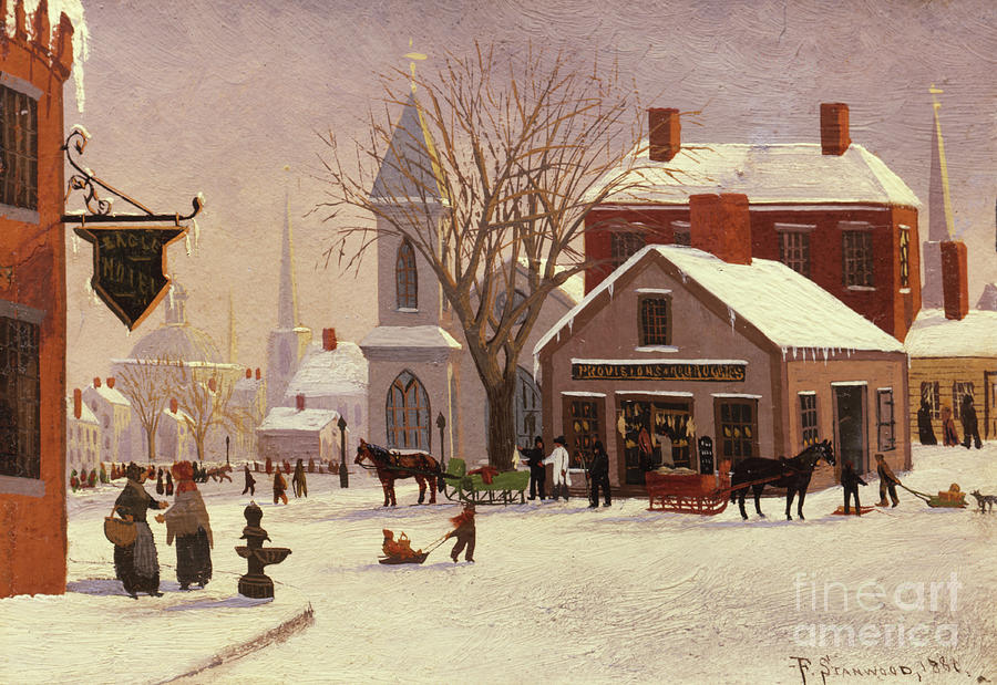 Christmas in Connecticut, 1880 Painting by Franklin Stanwood