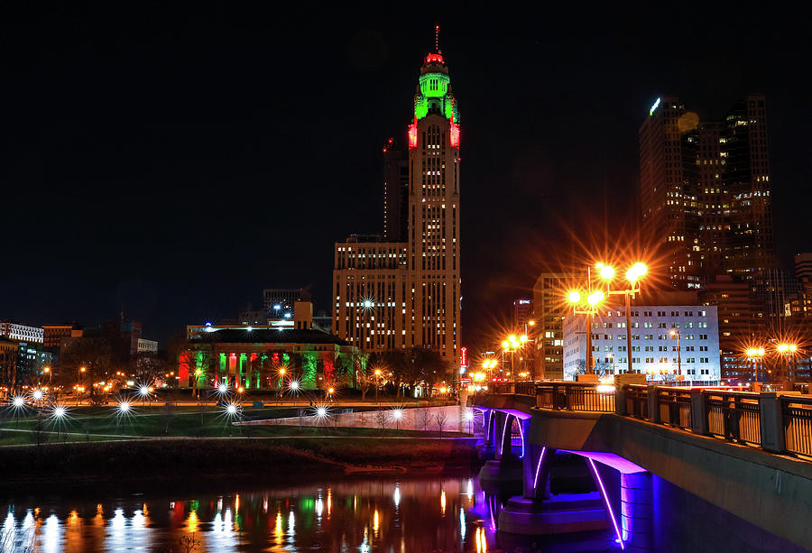 Christmas In Downtown Columbus Ohio Photograph by Dan Sproul