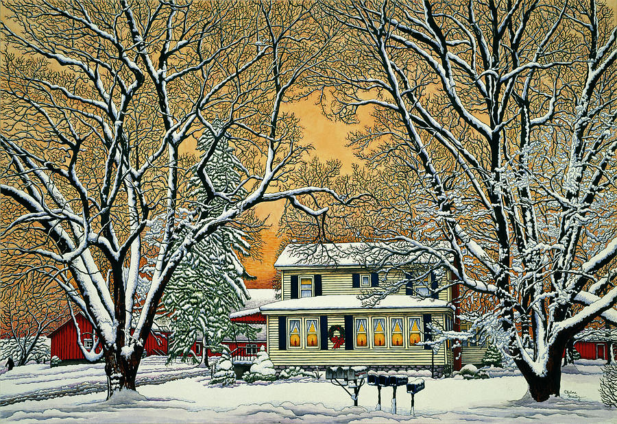 Christmas In The Country Painting by Thelma Winter - Fine Art America