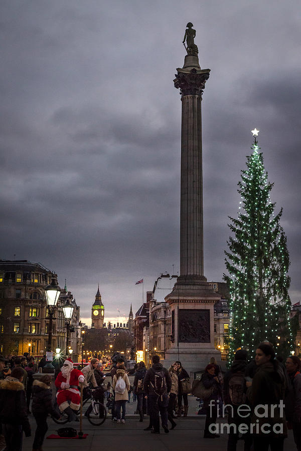 Christmas in Trafalgar Square, London Photograph by Perry Rodriguez