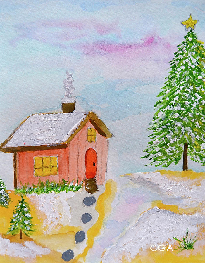 Christmas Painting - Christmas Is Cozy by Carol Grace Anderson