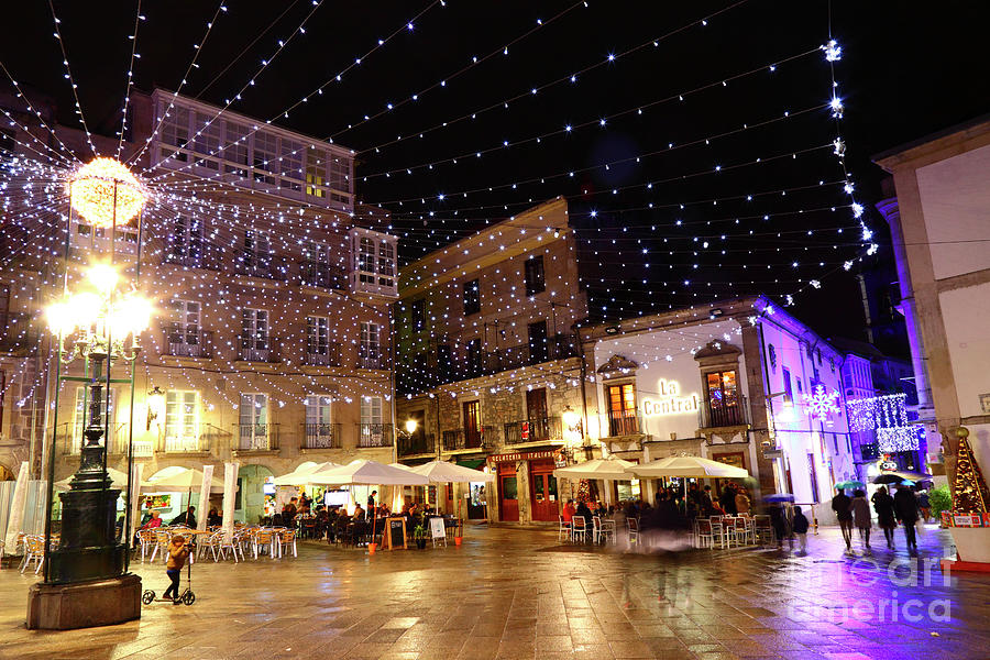 Christmas Lights in Casco Vello Vigo Spain Photograph by James Brunker