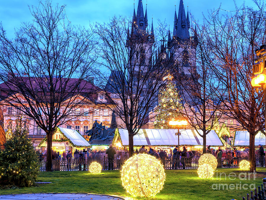 Christmas Lights Prague Photograph by John Rizzuto
