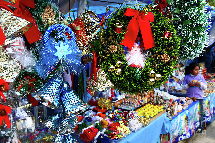 Santa Claus Photograph - Christmas Market Stall by James Brunker