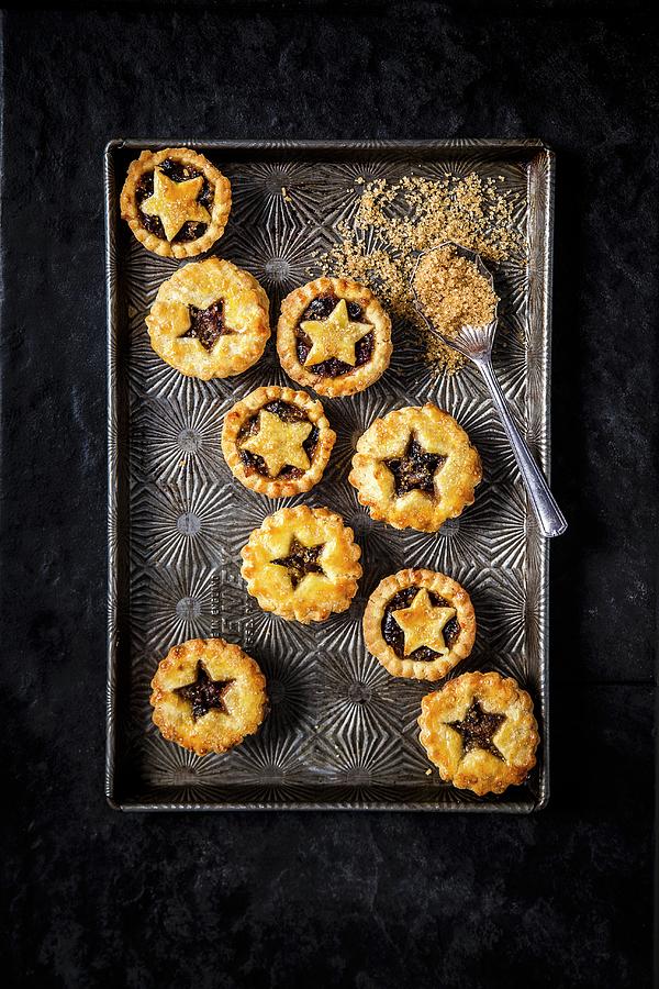 Christmas Mince Pies On A Metal Tray Photograph by The Food Union