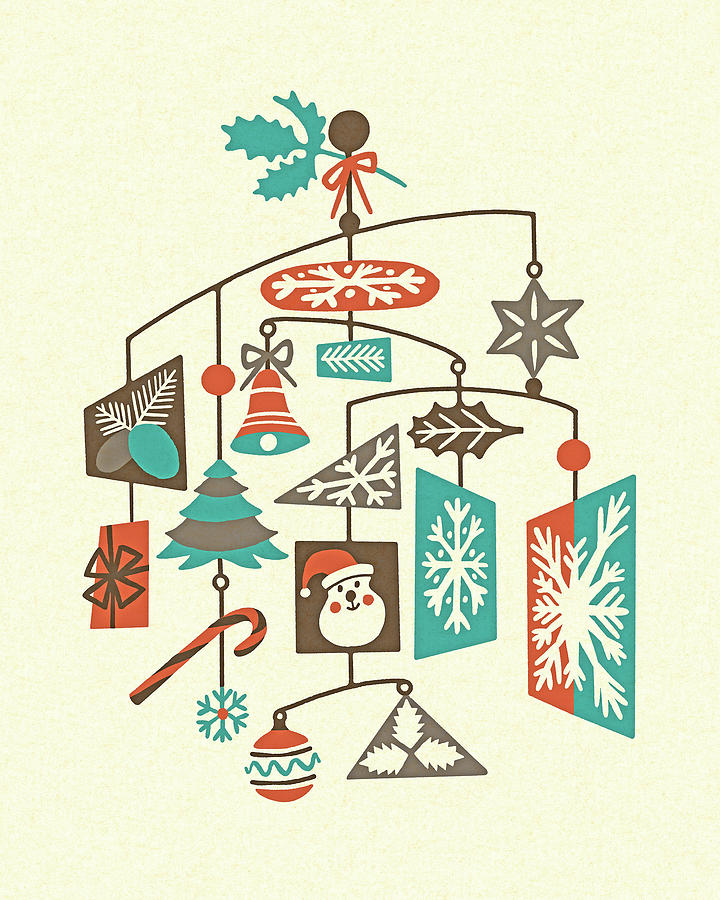 Christmas Drawing - Christmas Mobile by CSA Images