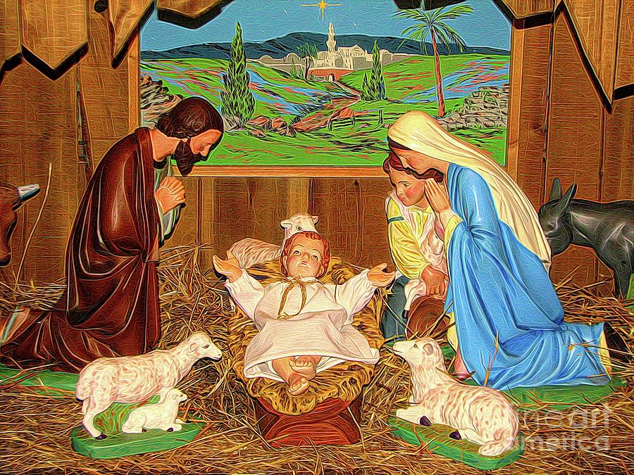 Christmas Nativity Creche Abstract Melting Effect Photograph by Rose  Santuci-Sofranko - Pixels