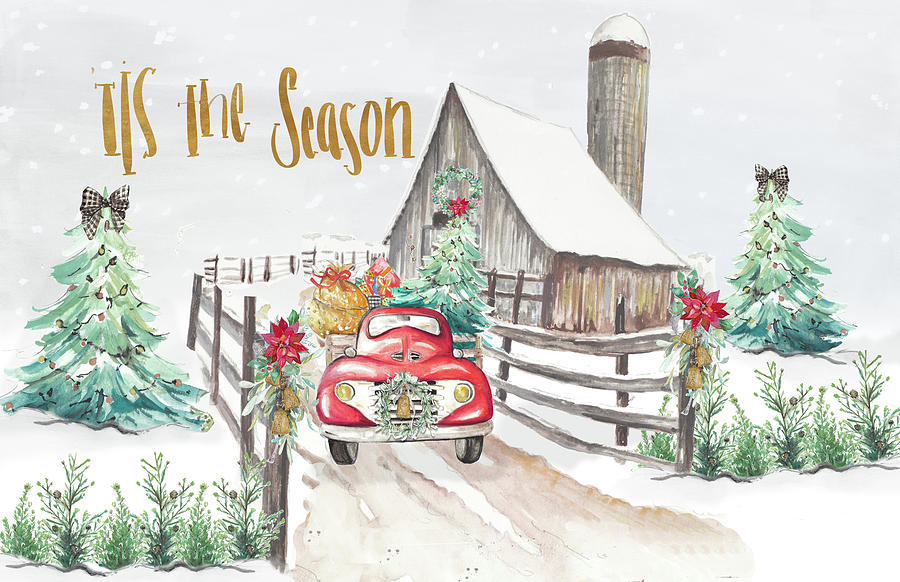 Christmas Mixed Media - Christmas On The Farm by Patricia Pinto