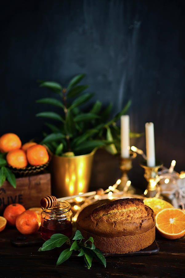 Christmas Orange Cake Photograph by Karolina Polkowska
