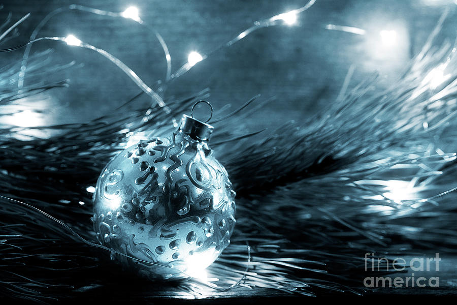 Christmas Ornament In Blue Photograph by Mike Eingle