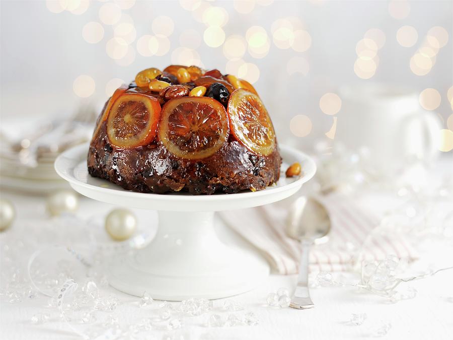 Christmas Pudding And Custard Photograph by Ian Garlick