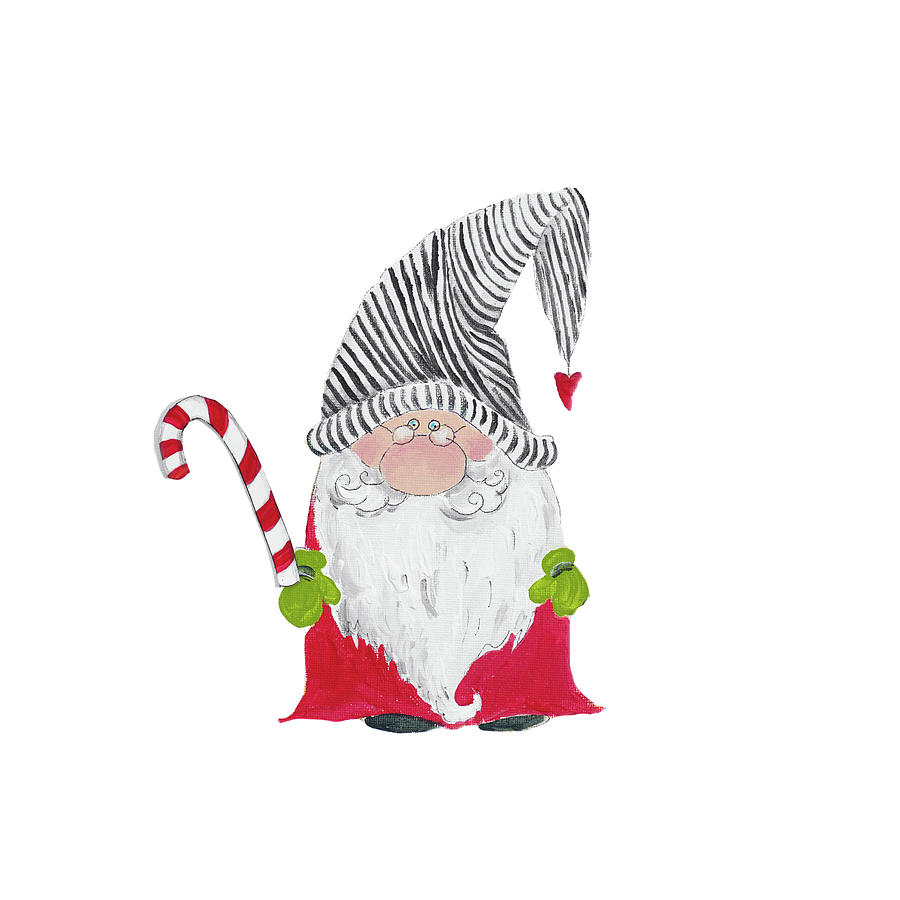 Christmas Mixed Media - Christmas Santa Gnome by Patricia Pinto