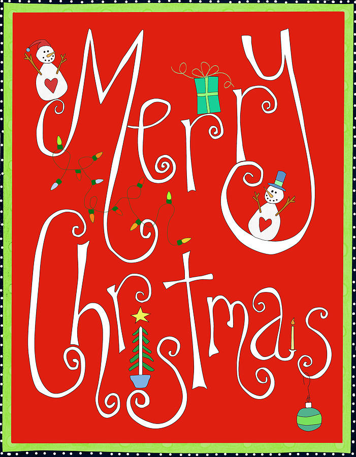 Merry Christmas Digital Art - Christmas Scroll by Ali Lynne Merry Christmas Digital Art - Christmas Scroll by Ali Lynne