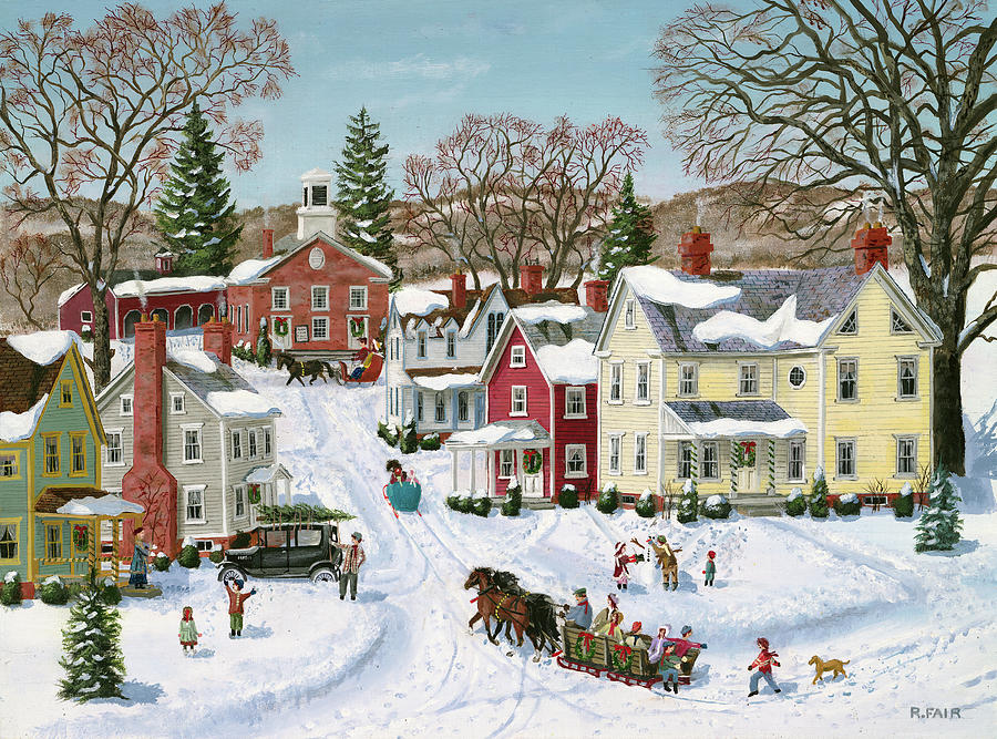 Landscape Painting - Christmas Sleigh by Bob Fair
