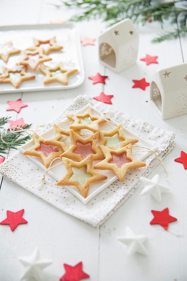 Christmas Stained Glass Window Biscuits Photograph by Tombini