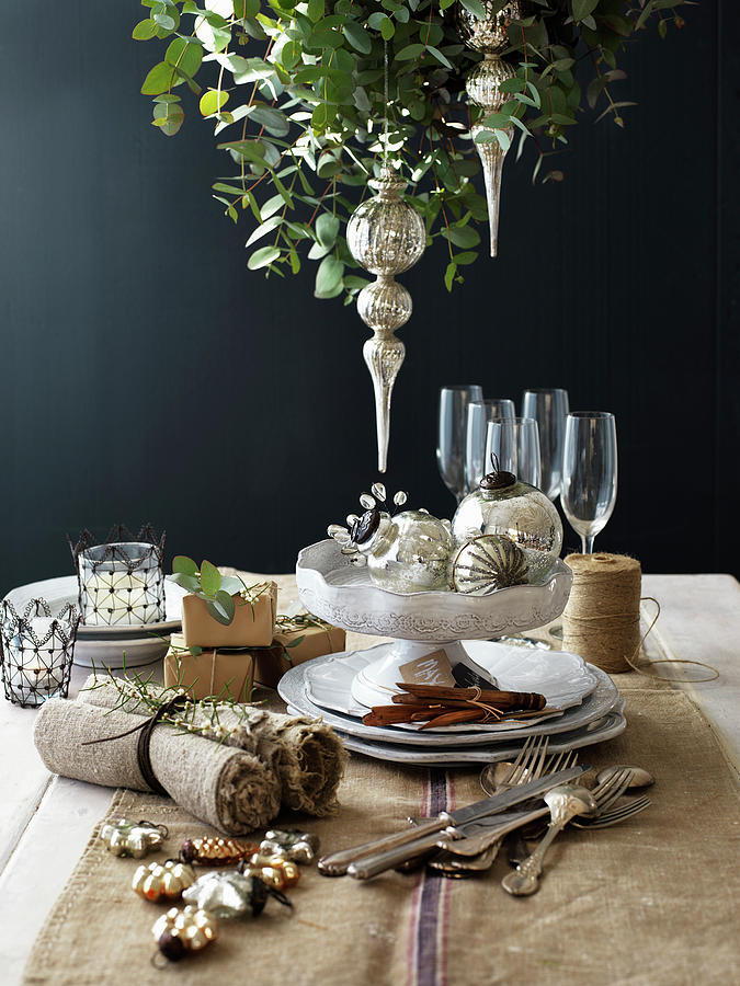 Christmas Table Decoration Photograph by Louise Lister