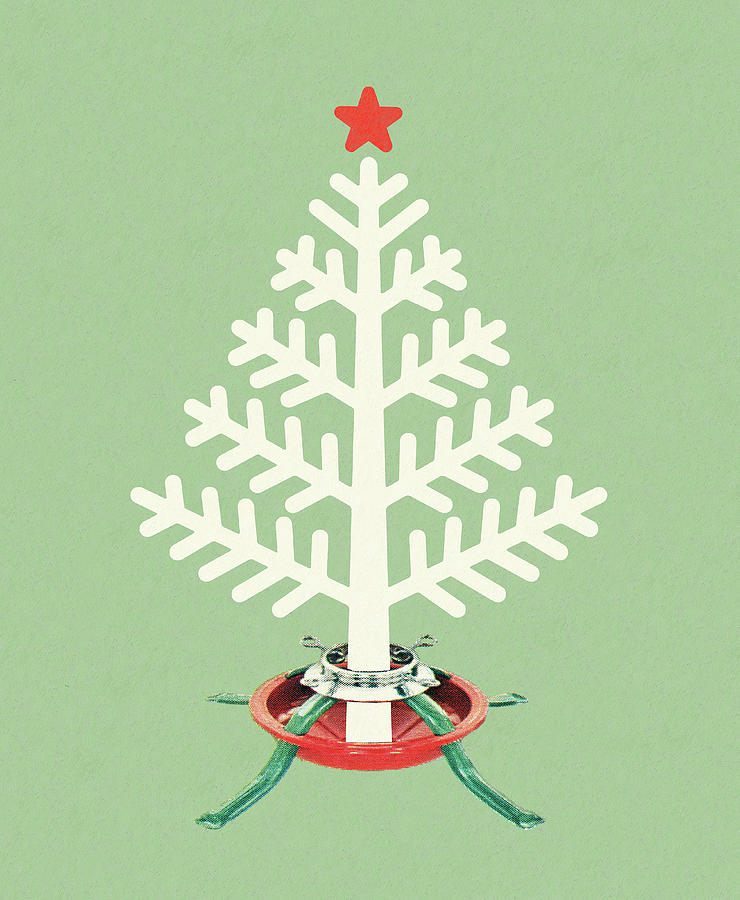 Christmas Drawing - Christmas Tree and Stand by CSA Images
