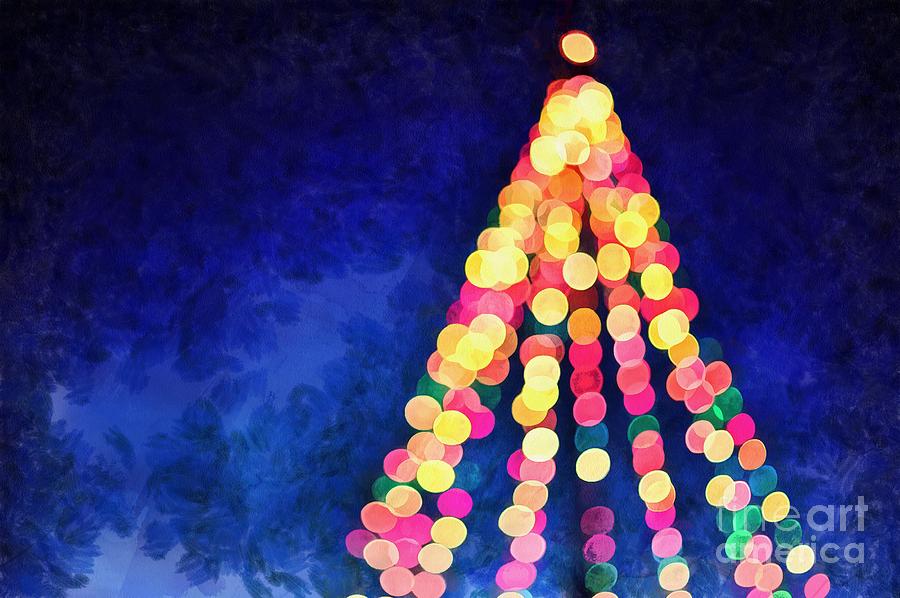 Christmas Tree Colorful Christmas Card Digital Art by Edward Fielding
