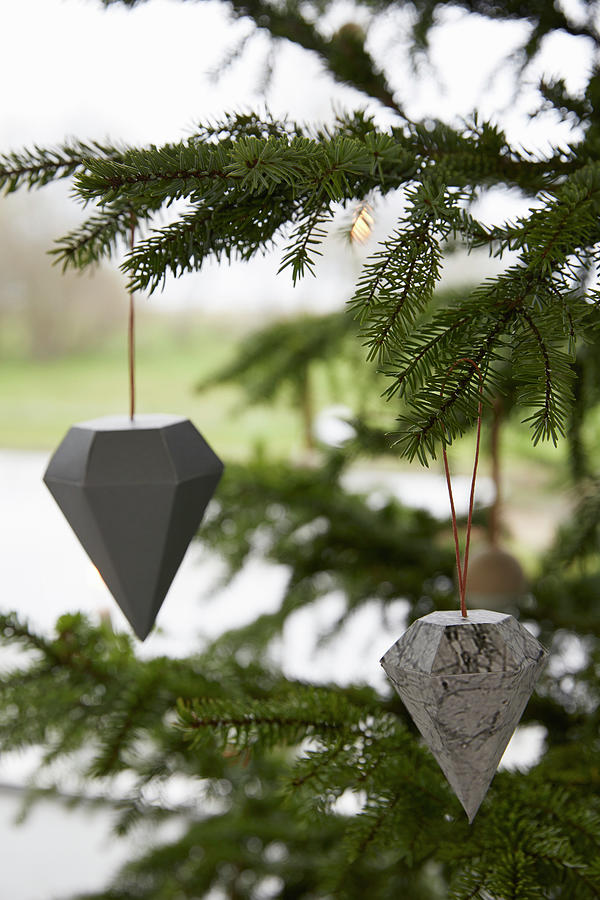 Christmas Tree Decorated With Origami Photograph by Birgitta Wolfgang Bjornvad