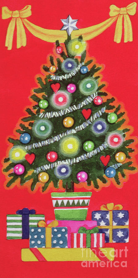Christmas Tree  Detail Painting by Lavinia Hamer
