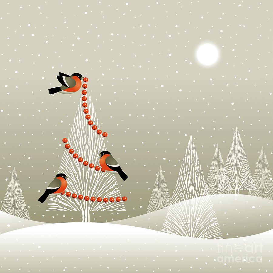 Winter Digital Art - Christmas Tree In Winter Forest by Oleg Iatsun Winter Digital Art - Christmas Tree In Winter Forest by Oleg Iatsun