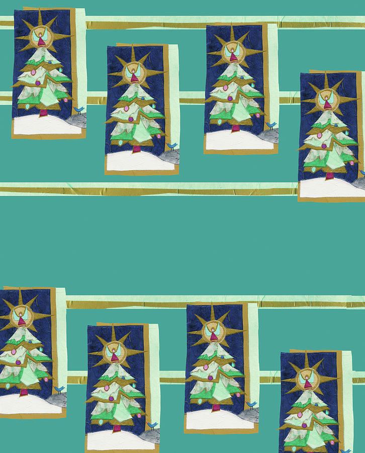 Holiday Painting - Christmas Tree Wrap Collage by Kim Jacobs