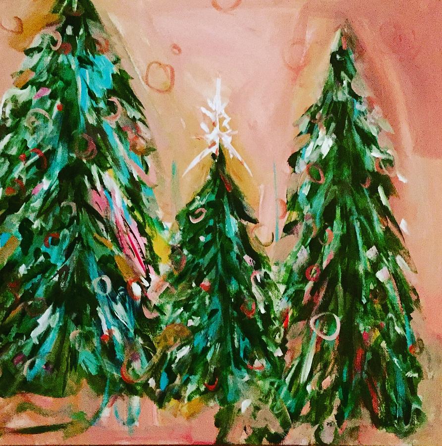 Christmas Trees Painting by Molly Wright | Fine Art America