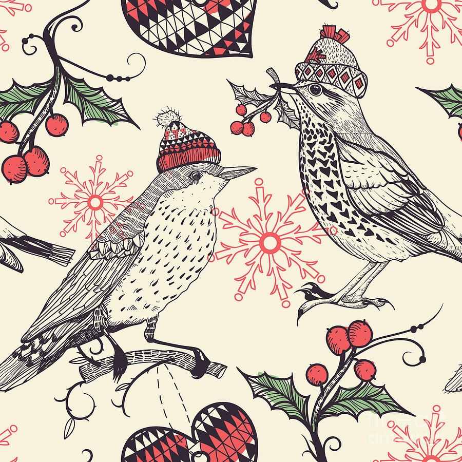 Gift Digital Art - Christmas Vector Seamless Pattern by Anna Paff Gift Digital Art - Christmas Vector Seamless Pattern by Anna Paff