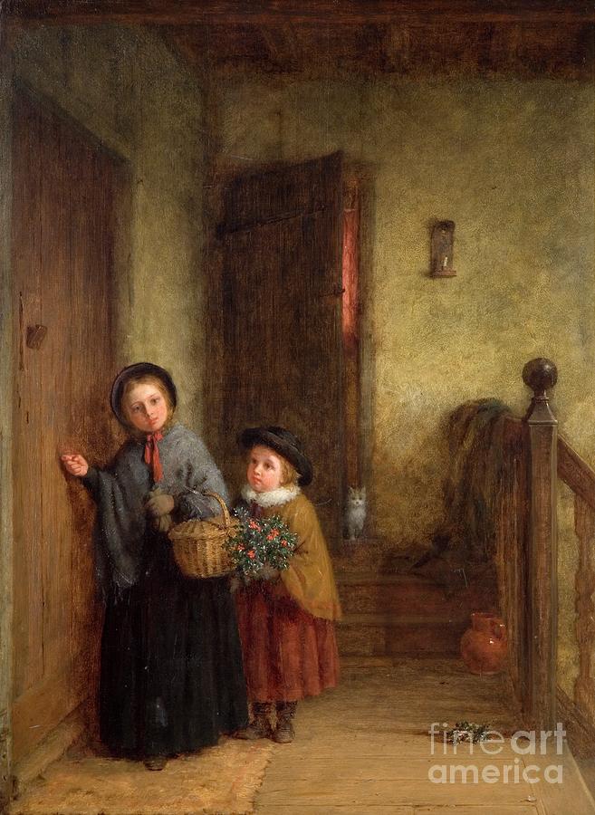 Christmas Visitors, 1869 by Frederick Daniel Hardy Painting by Frederick Daniel Hardy