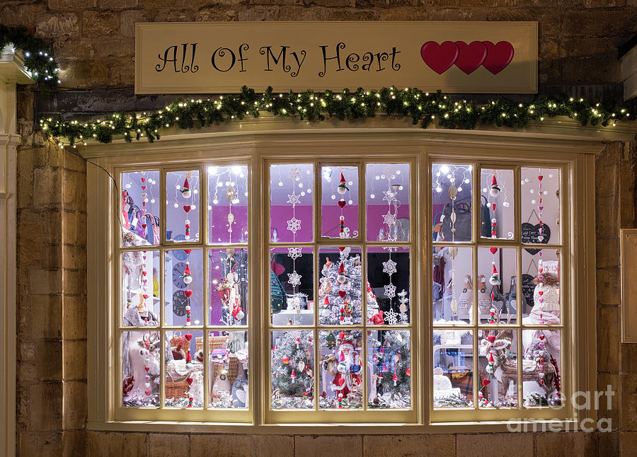 Broadway Photograph - Christmas Window in Broadway by Tim Gainey