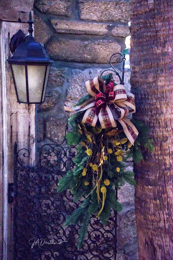 Ancient City Christmas Wreath Gate Photograph by Joseph Desiderio