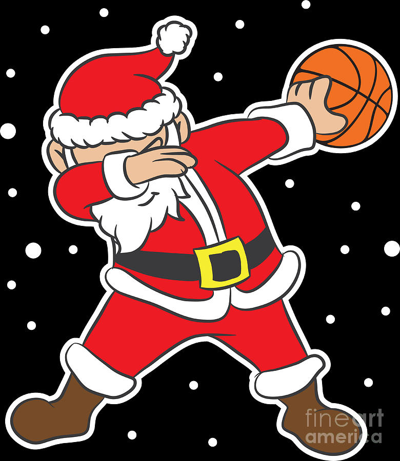 Christmas Xmas Santa Basketball Holiday Gift Idea Digital Art By