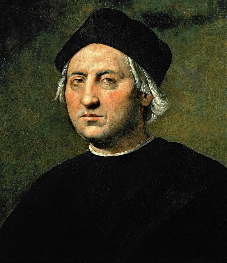 Christopher Columbus -1451-1506-. RIDOLFO DI GHIRLANDAIO . DOMENICO GHIRLANDAIO . Artist Unknown. Painting by Ridolfo Ghirlandaio -1483-1561-