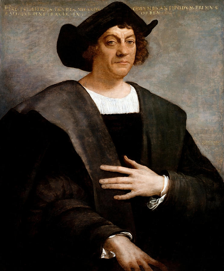 Christopher Columbus Portrait - Sebastiano del Piombo - 1519 Painting by War Is Hell Store
