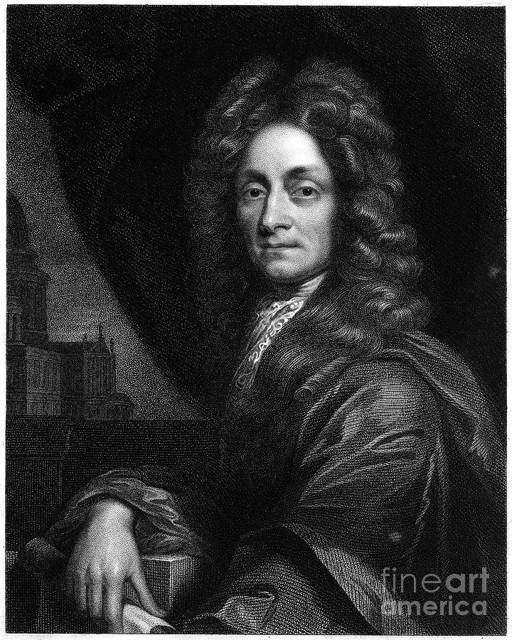 Christopher Wren, English Architect Drawing by Print Collector