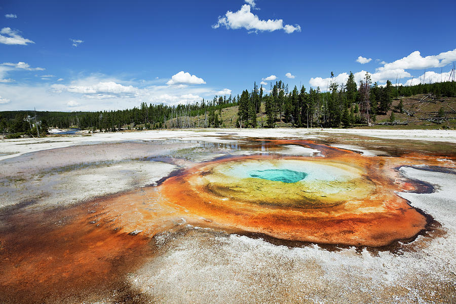 Chromatic Pool At Old Faithful Geyser Photograph by Yinyang