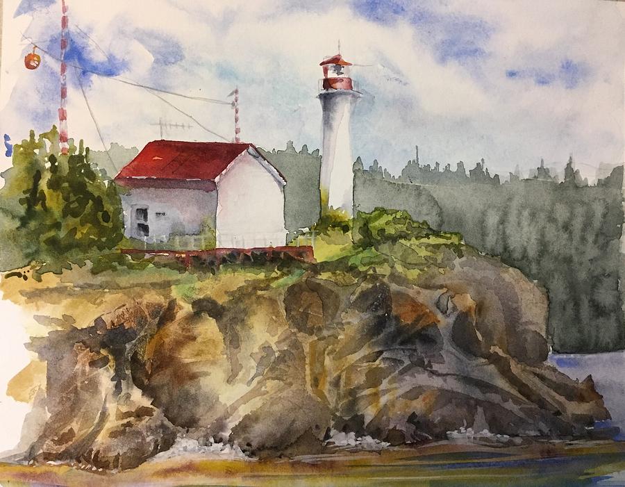 Chrome Island Lighthouse Painting by Carla Flegel