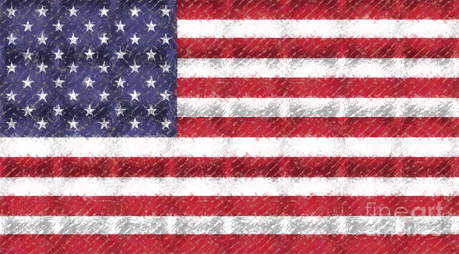 Chromed USA Flag Digital Art by Bill King