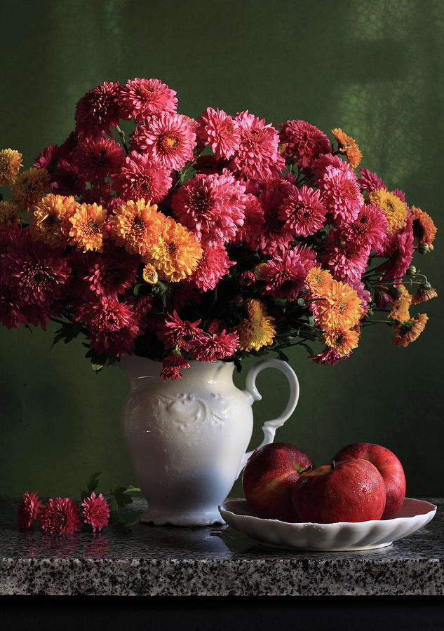 Chrysanthemum Flowers In Vase Photograph by Panga Natalie Ukraine