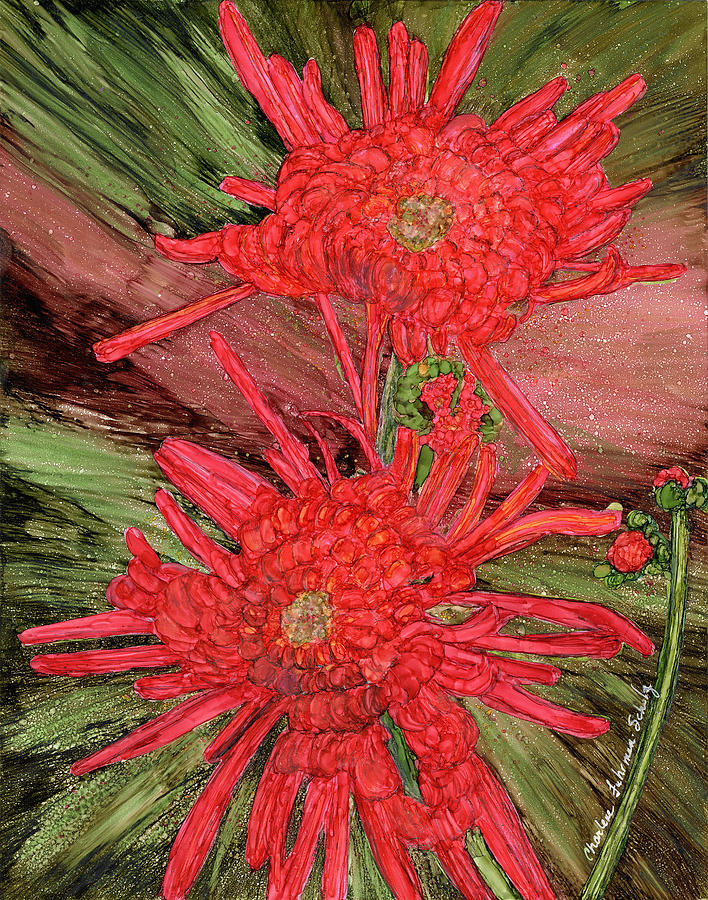 Chrysanthemum Novella Painting by Charlene Fuhrman-Schulz
