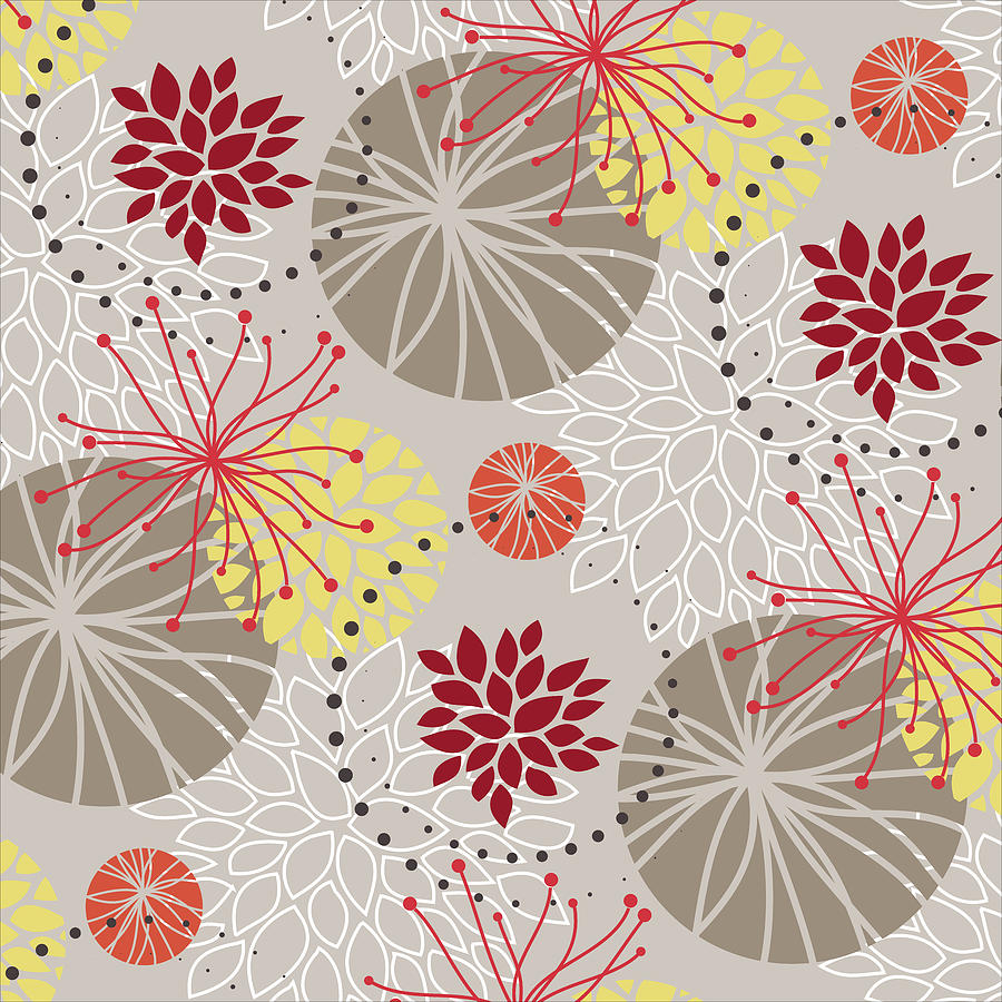 Chrysanthemum pattern Digital Art by Garden Gate magazine